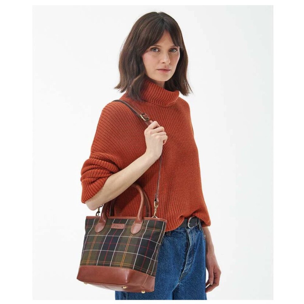 Katrine Tartan Leather Ladies Tote Bag MSRP $260 British Elegance - Picture 3 of 12